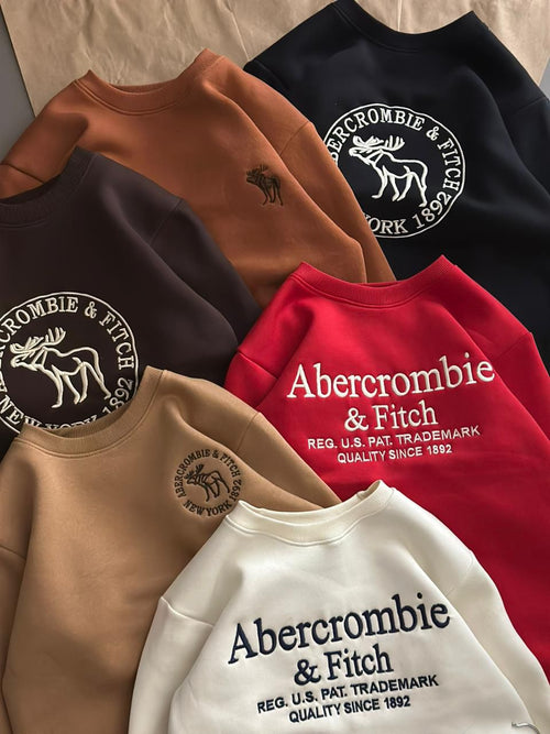 Abercrombie & Fitch Men’s Premium Sweatshirt – Classic Crewneck Casual Wear
